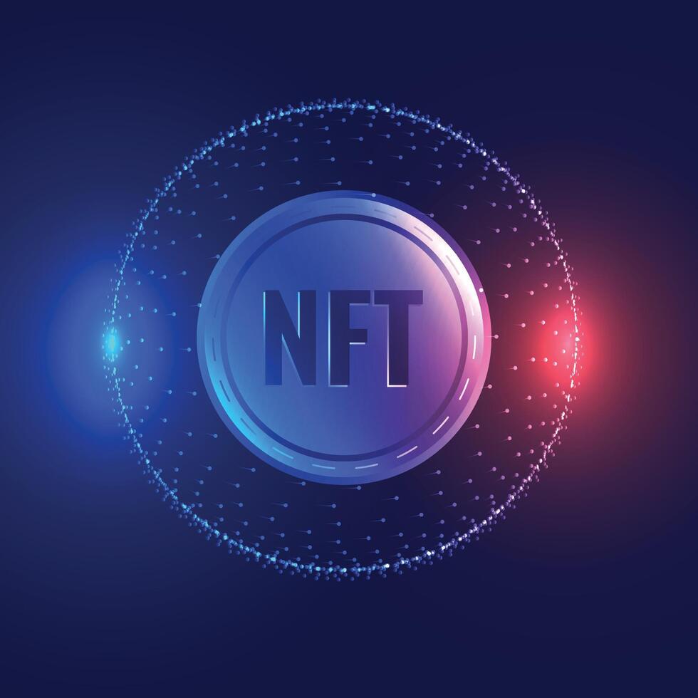 niet-fungible token nft munt concept technologie achtergrond vector