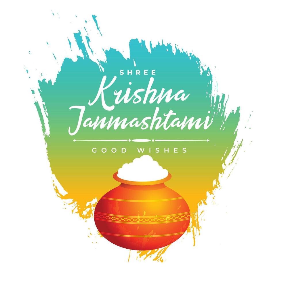 krishna janmashtami festival mooi groet wensen kaart ontwerp vector