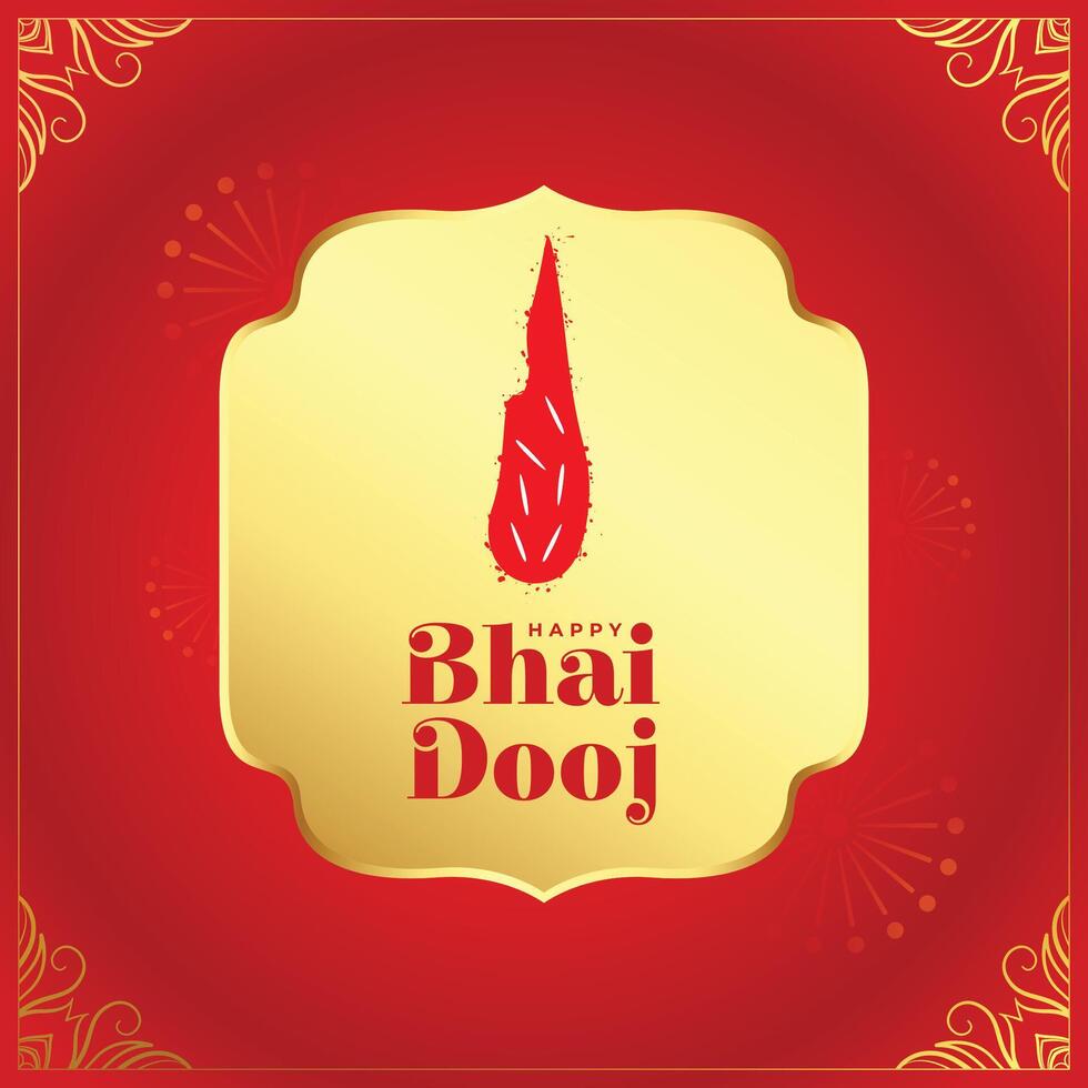 traditioneel bhai dooj wensen achtergrond met roli tilak ontwerp vector