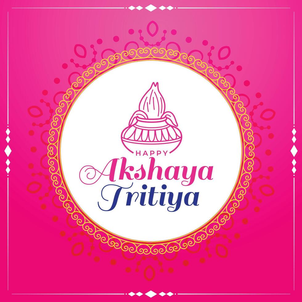 Hindoe akshaya tritiya achtergrond met kalash ontwerp vector
