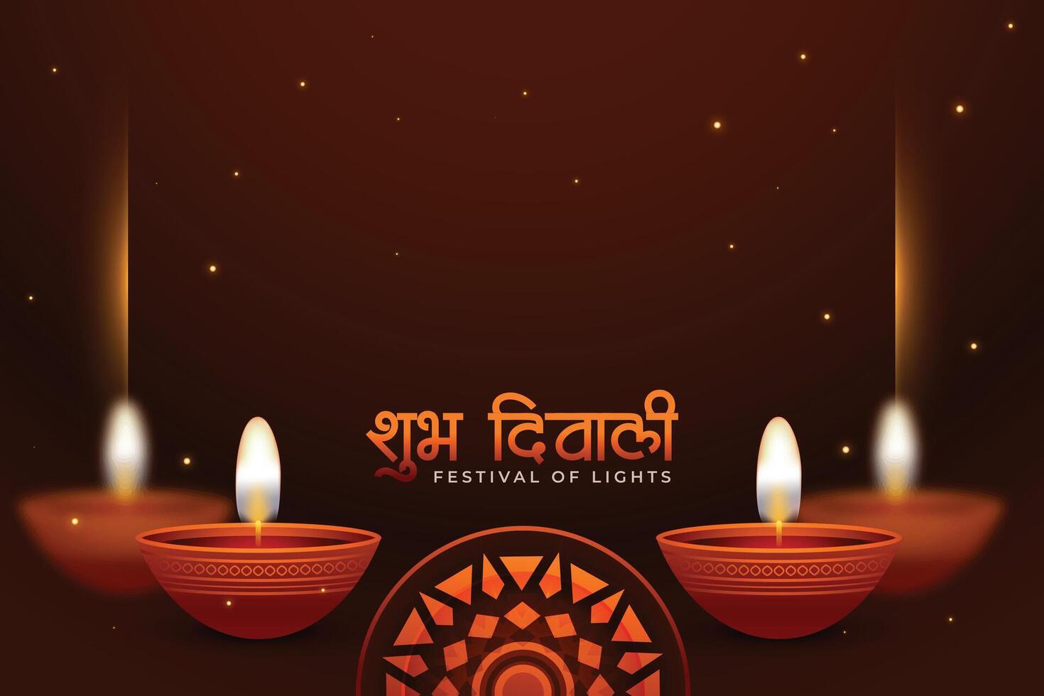 mooi hoor shubh deepavali festival achtergrond met brandend diya vector