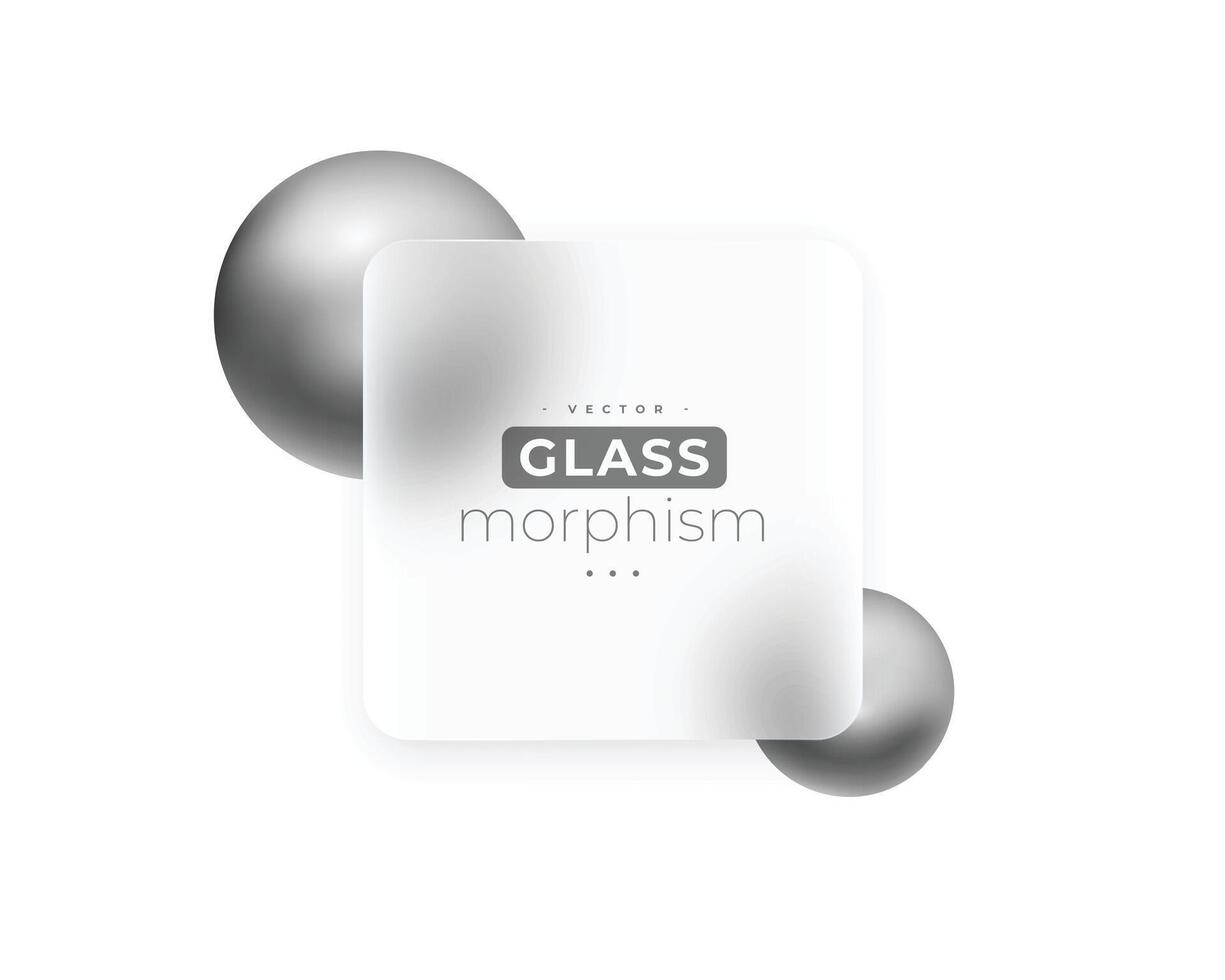 meetkundig glanzend glas morfisme achtergrond voor ui app element vector