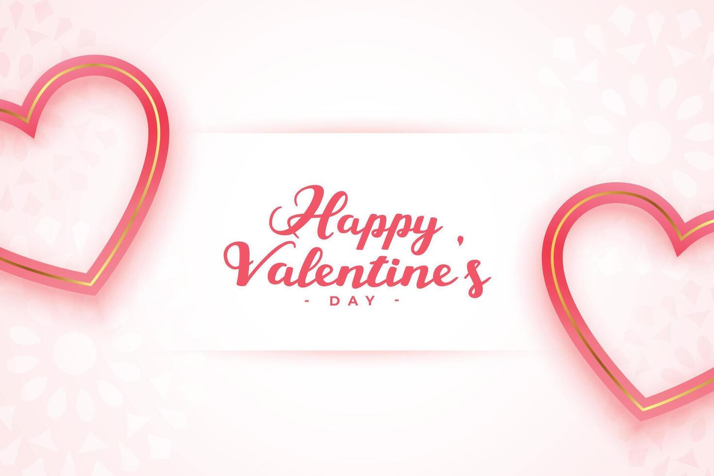 romantisch valentijnsdag dag harten groet kaart ontwerp vector