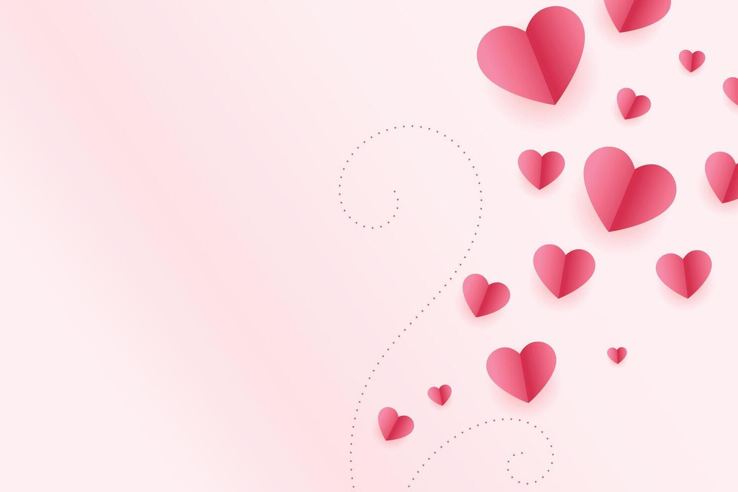 valentijnsdag dag harten achtergrond in papier stijl ontwerp vector
