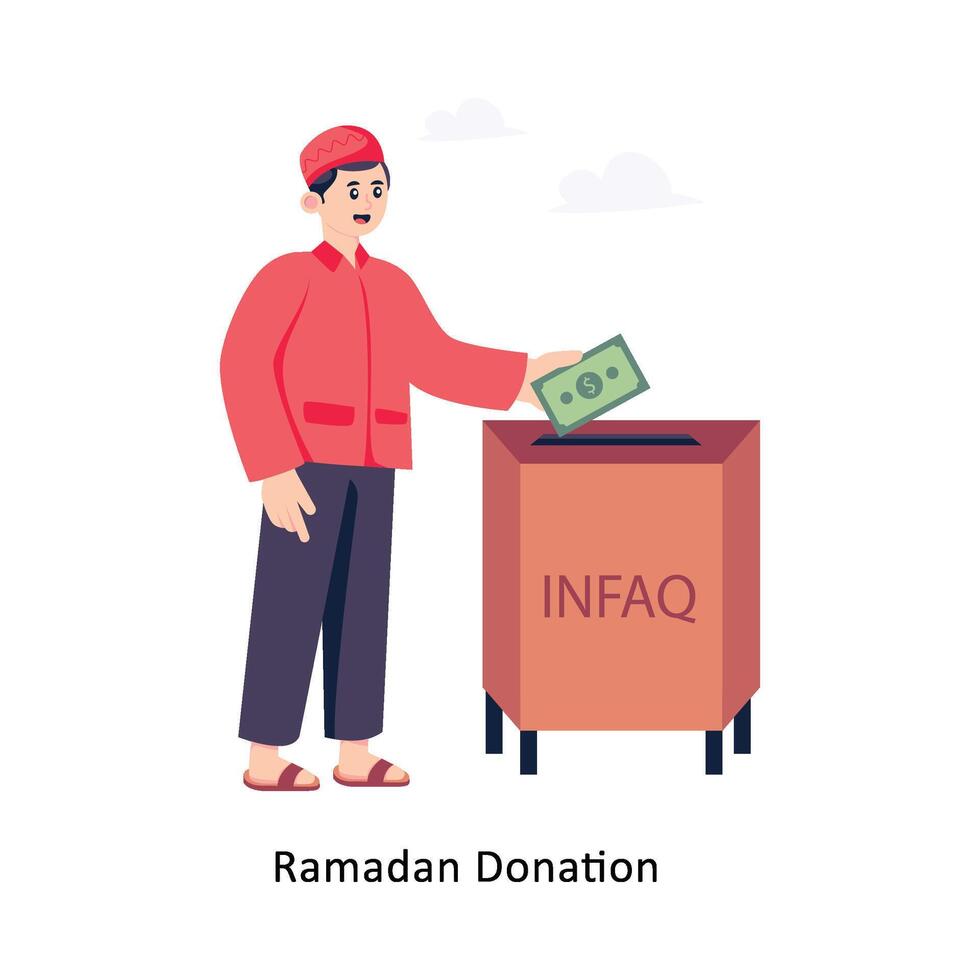 Ramadan bijdrage vlak stijl ontwerp vector illustratie. voorraad illustratie