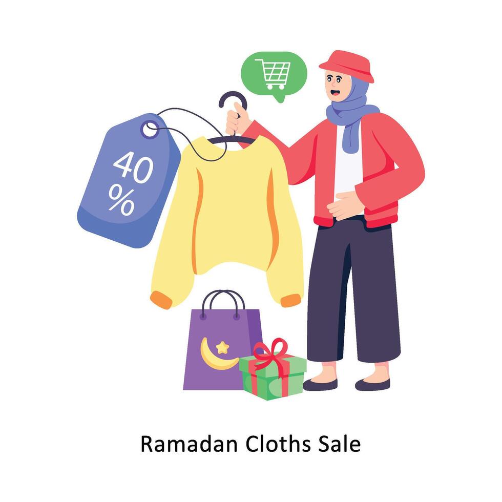 Ramadan doeken uitverkoop vlak stijl ontwerp vector illustratie. voorraad illustratie