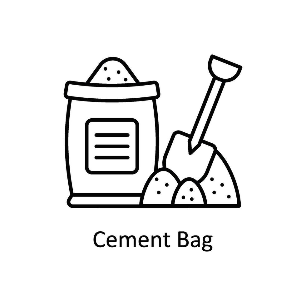 cement zak vector schets icoon ontwerp illustratie. fabricage eenheden symbool Aan wit achtergrond eps 10 het dossier
