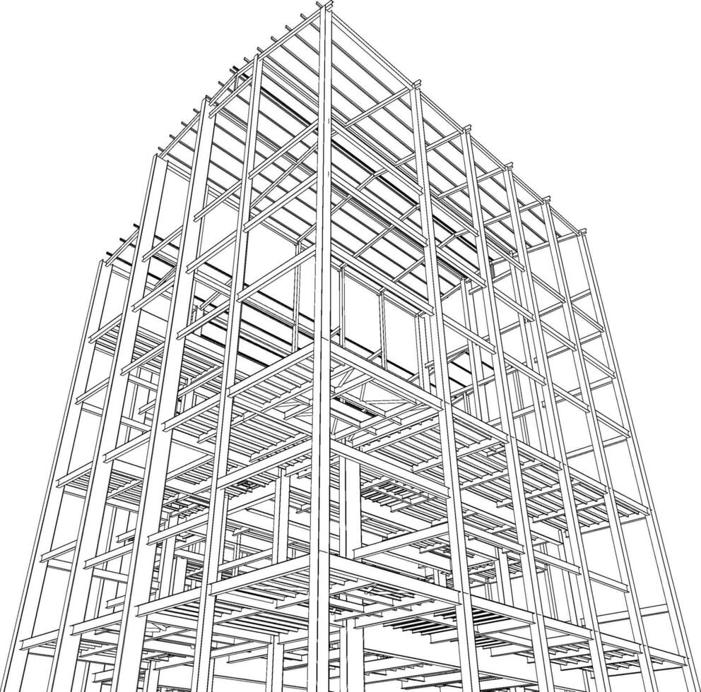 3d illustratie van gebouw structuur vector