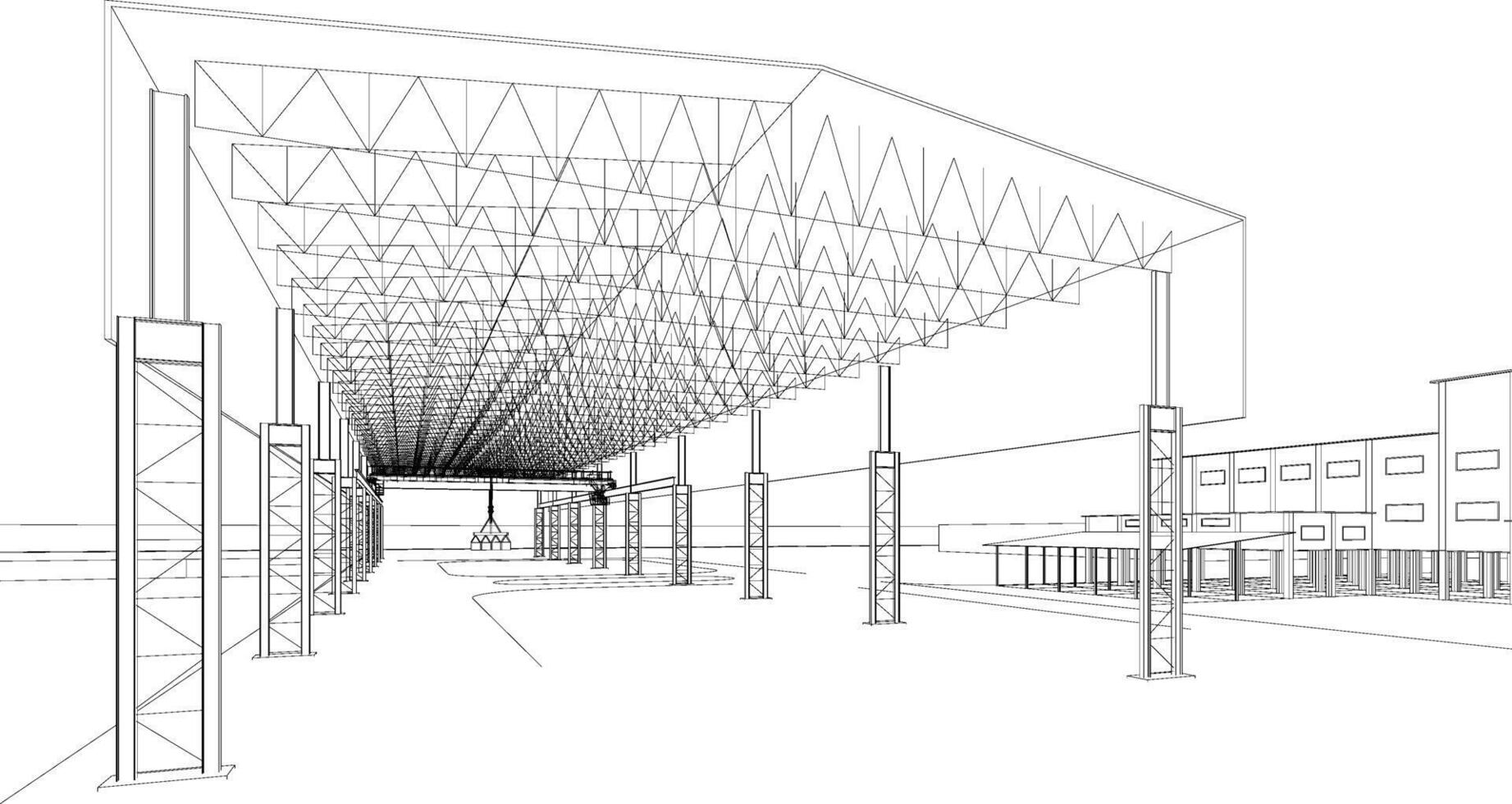 3d illustratie van industrieel project vector