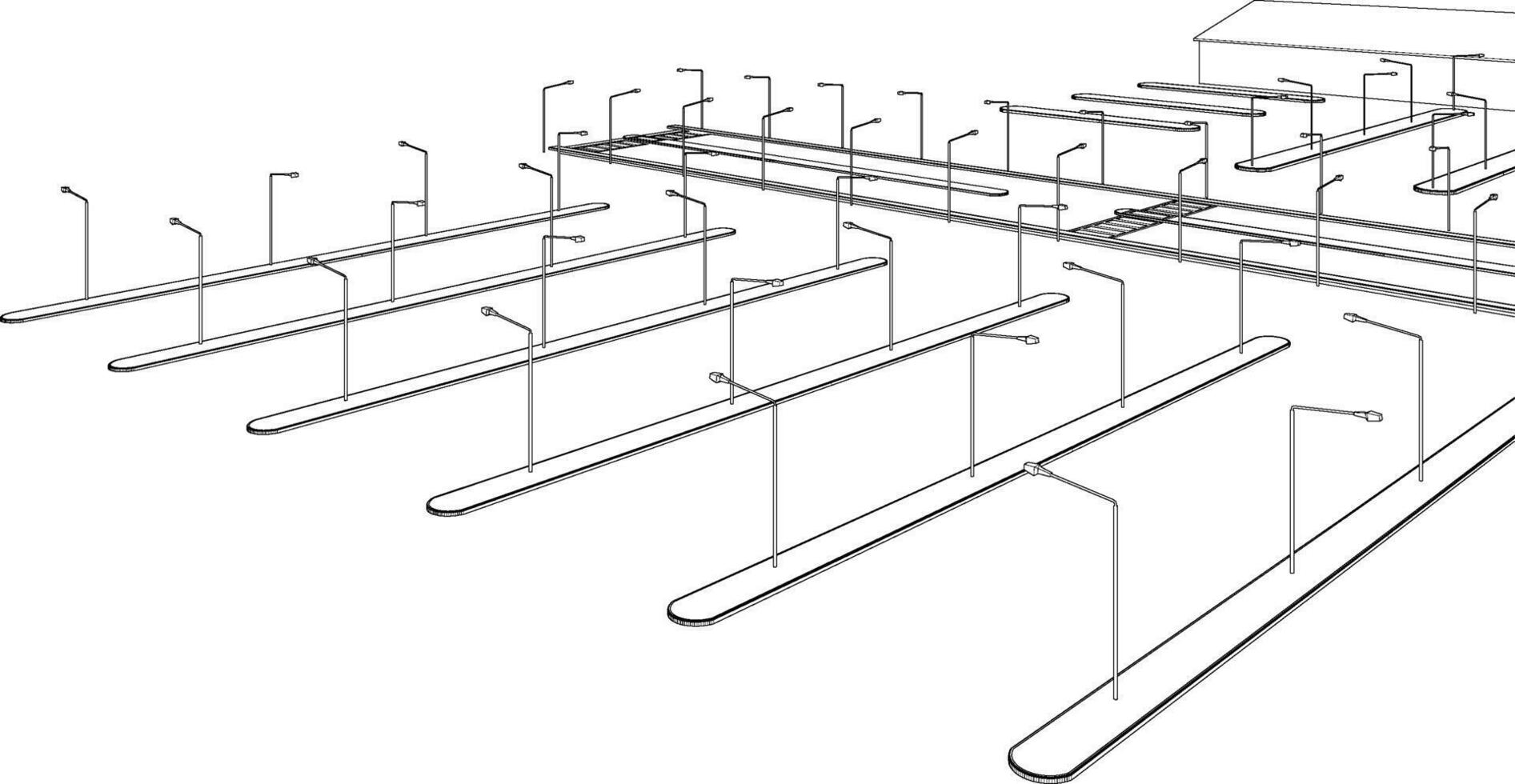 3d illustratie van industrieel project vector