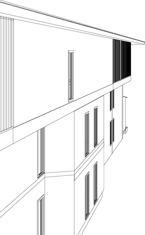 3d illustratie van gebouw project vector