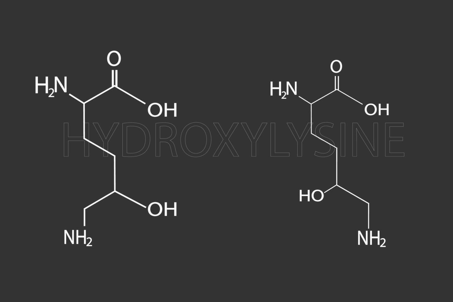 hydroxylysine moleculair skelet- chemisch formule vector