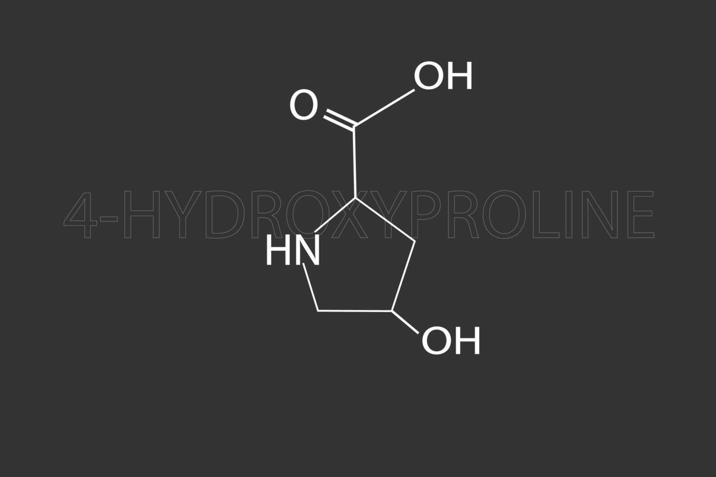 4-hydroxyproline moleculair skelet- chemisch formule vector