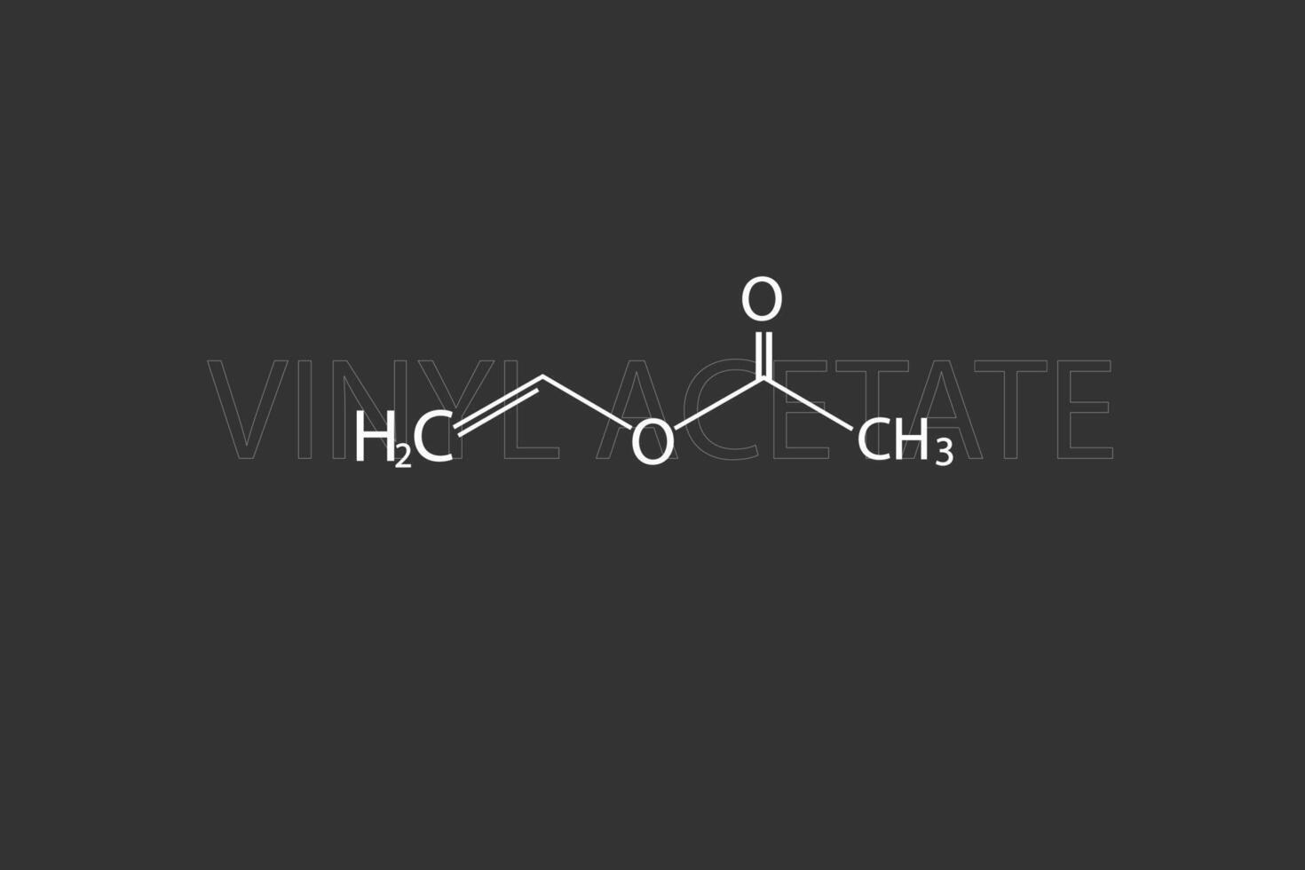 vinyl acetaat moleculair skelet- chemisch formule vector