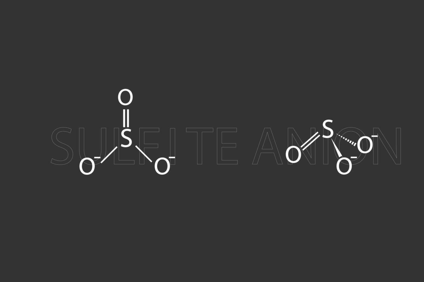 sulfiet anion moleculair skelet- chemisch formule vector