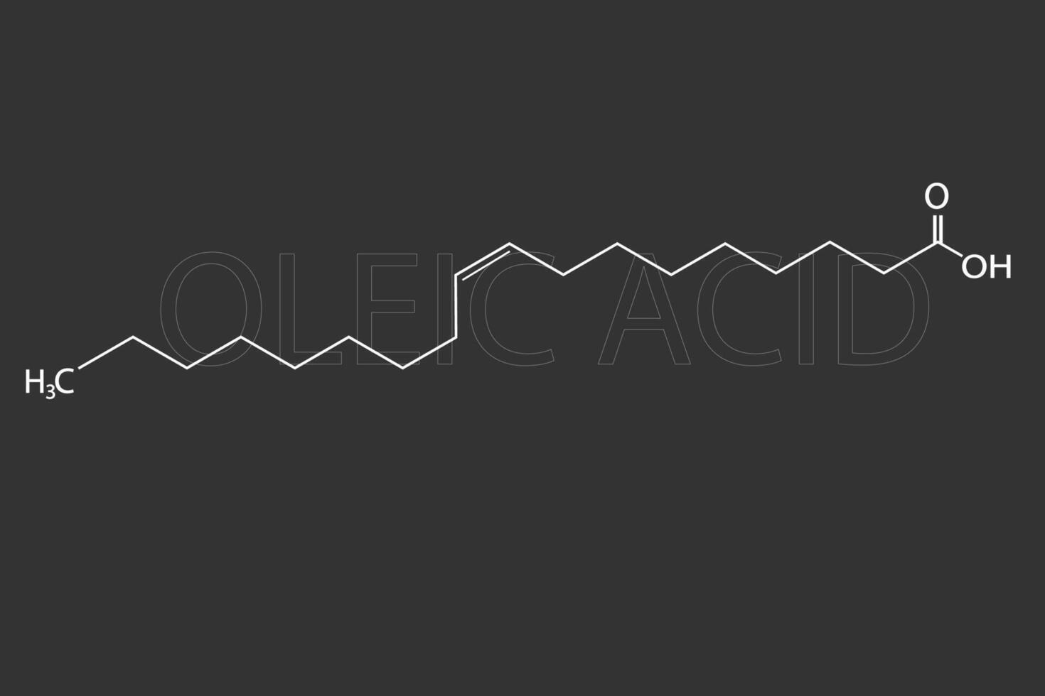 oliezuur zuur moleculair skelet- chemisch formule vector