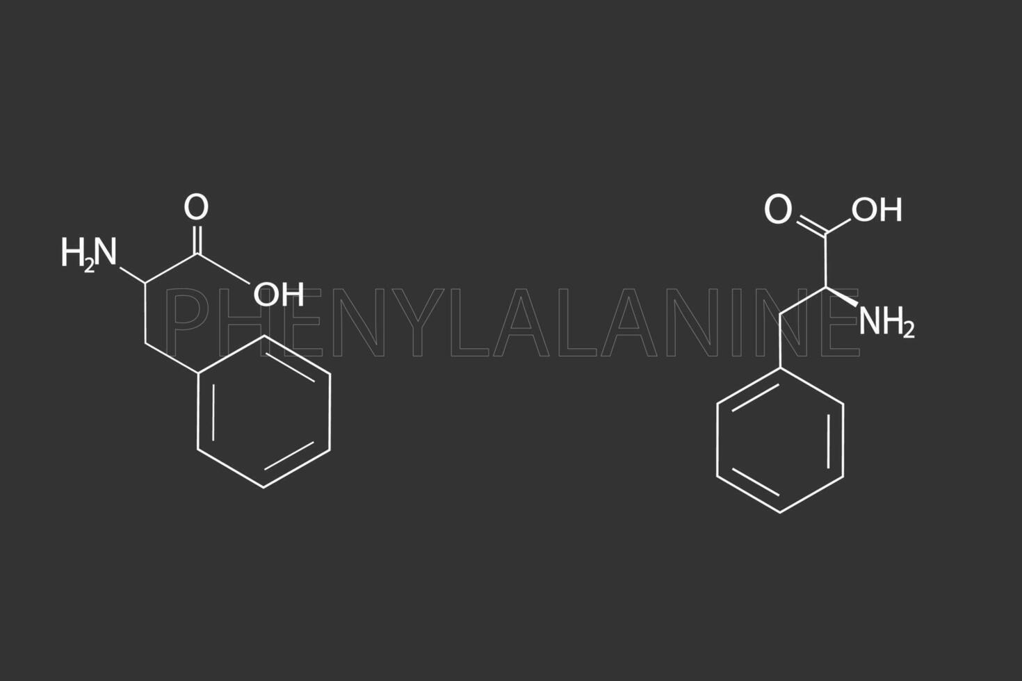 fenylalanine moleculair skelet- chemisch formule vector