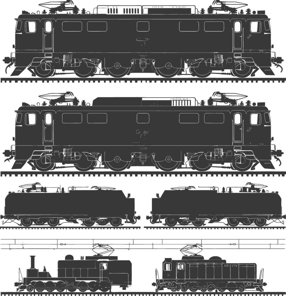 ai gegenereerd silhouet elektrisch trein zwart kleur enkel en alleen vol vector