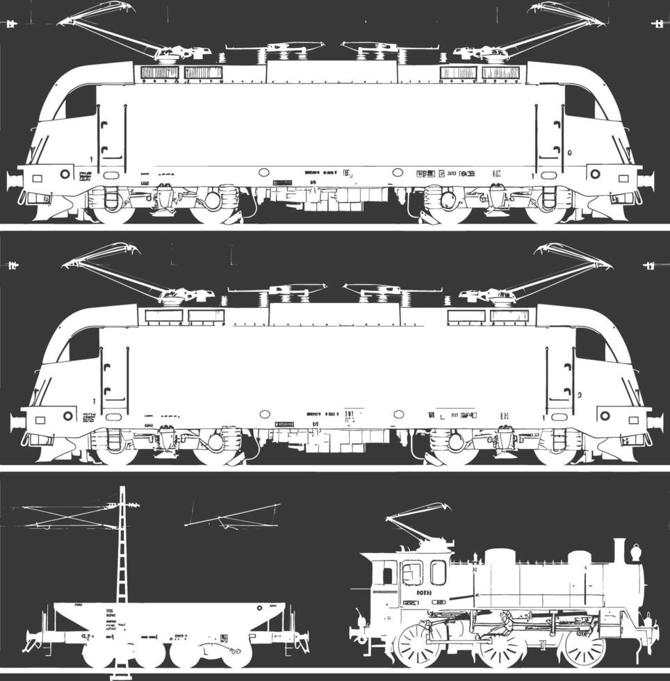 ai gegenereerd silhouet elektrisch trein zwart kleur enkel en alleen vol vector