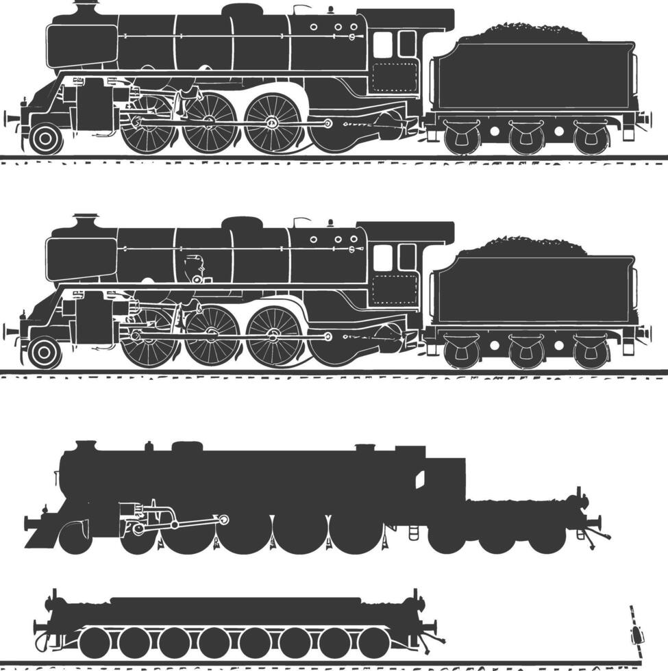 ai gegenereerd silhouet locomotief zwart kleur enkel en alleen vector