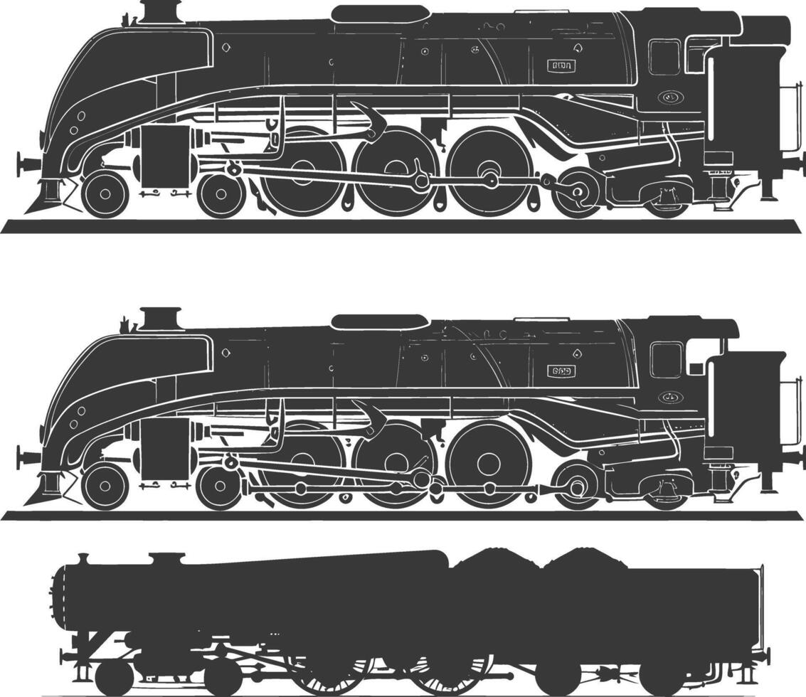 ai gegenereerd silhouet locomotief zwart kleur enkel en alleen vector