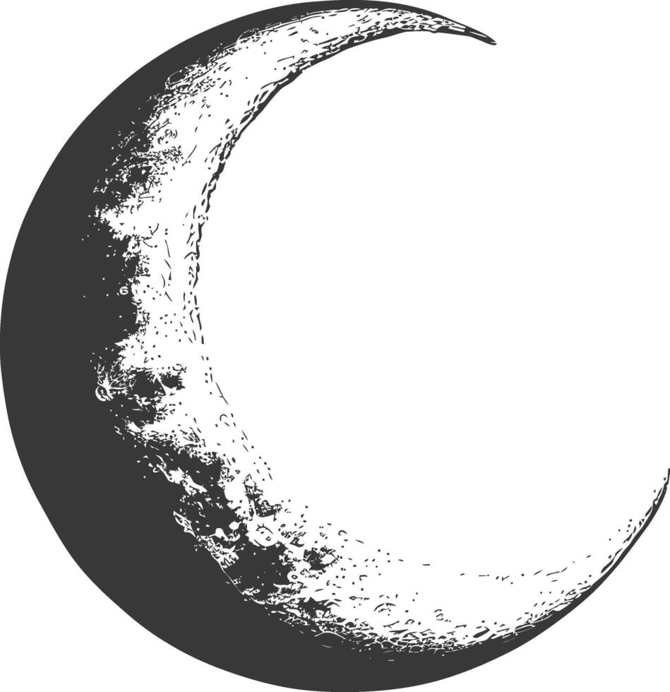 ai gegenereerd silhouet halve maan maan zwart kleur enkel en alleen vector