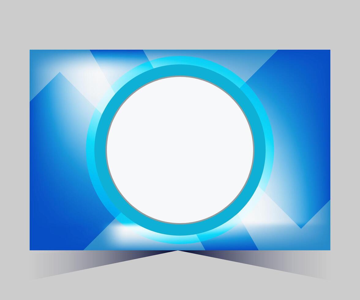 een blauw en wit circulaire kader met een licht achter het vector