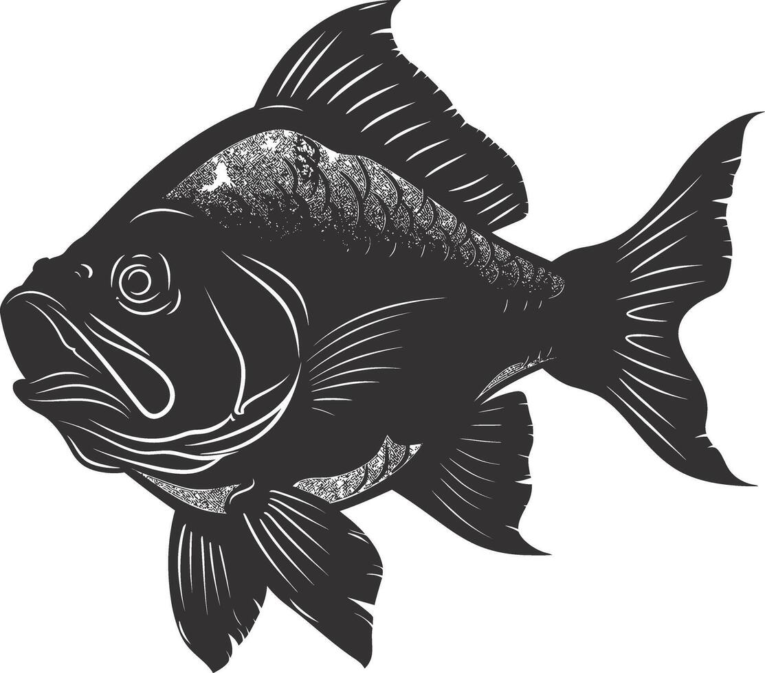 ai gegenereerd silhouet piranha vis dier zwart kleur enkel en alleen vol lichaam vector