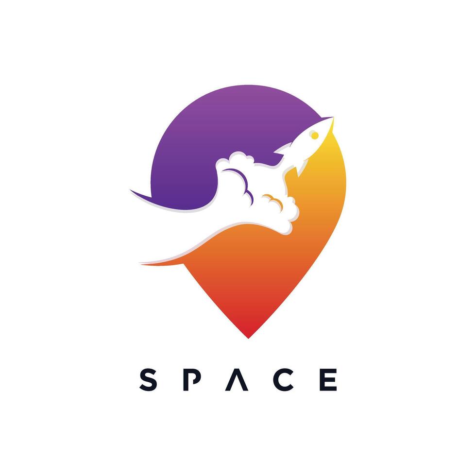 ruimte logo sjabloon met raket creatief concept gemakkelijk stijl premie vector een deel 2