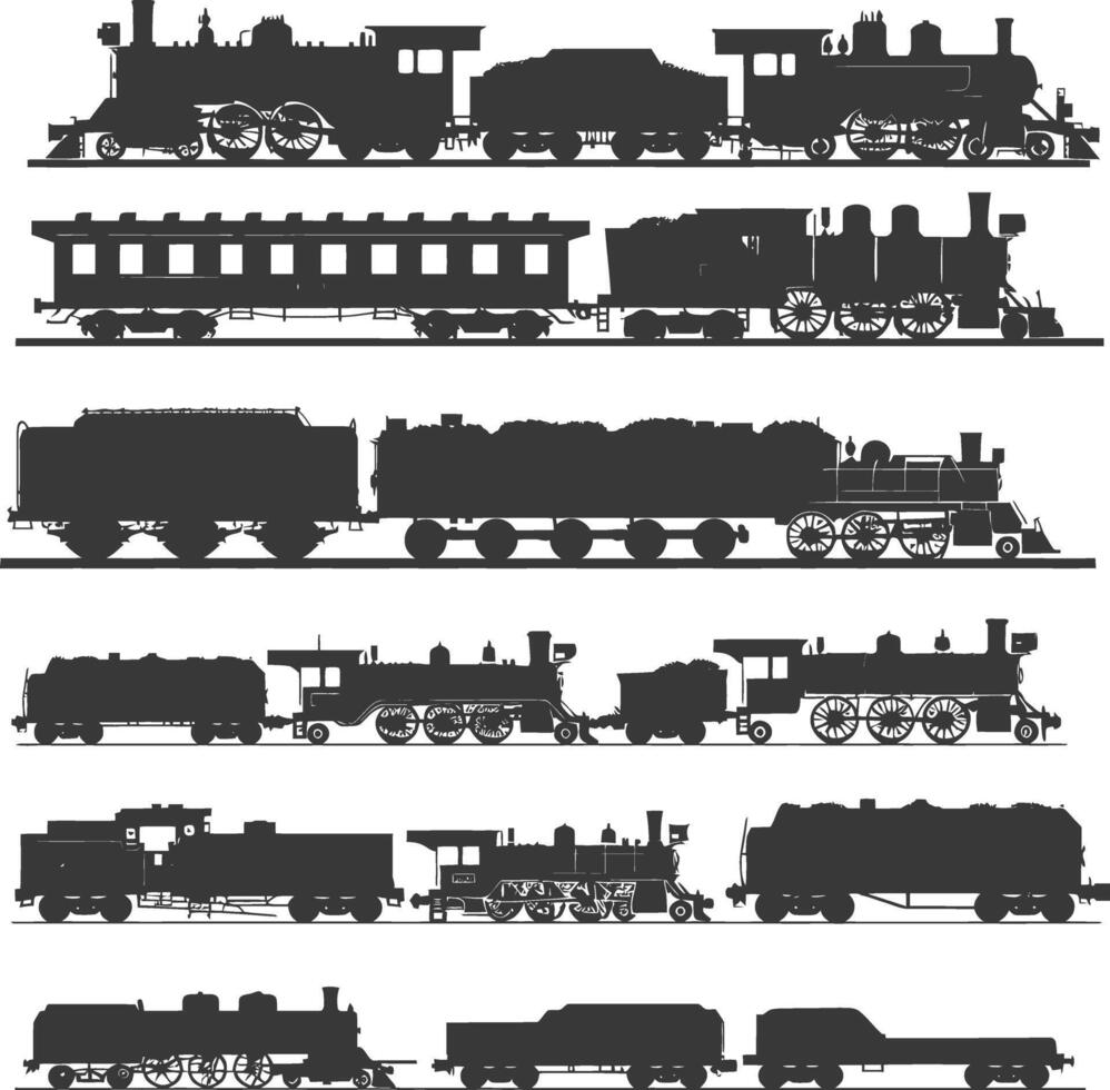 ai gegenereerd silhouet trein zwart kleur enkel en alleen vol vector