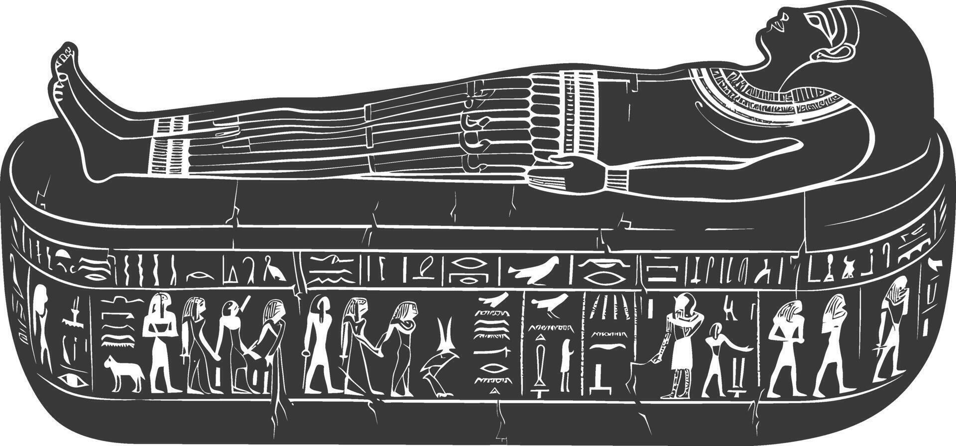 ai gegenereerd silhouet oude Egypte sarcofaag zwart kleur enkel en alleen vector