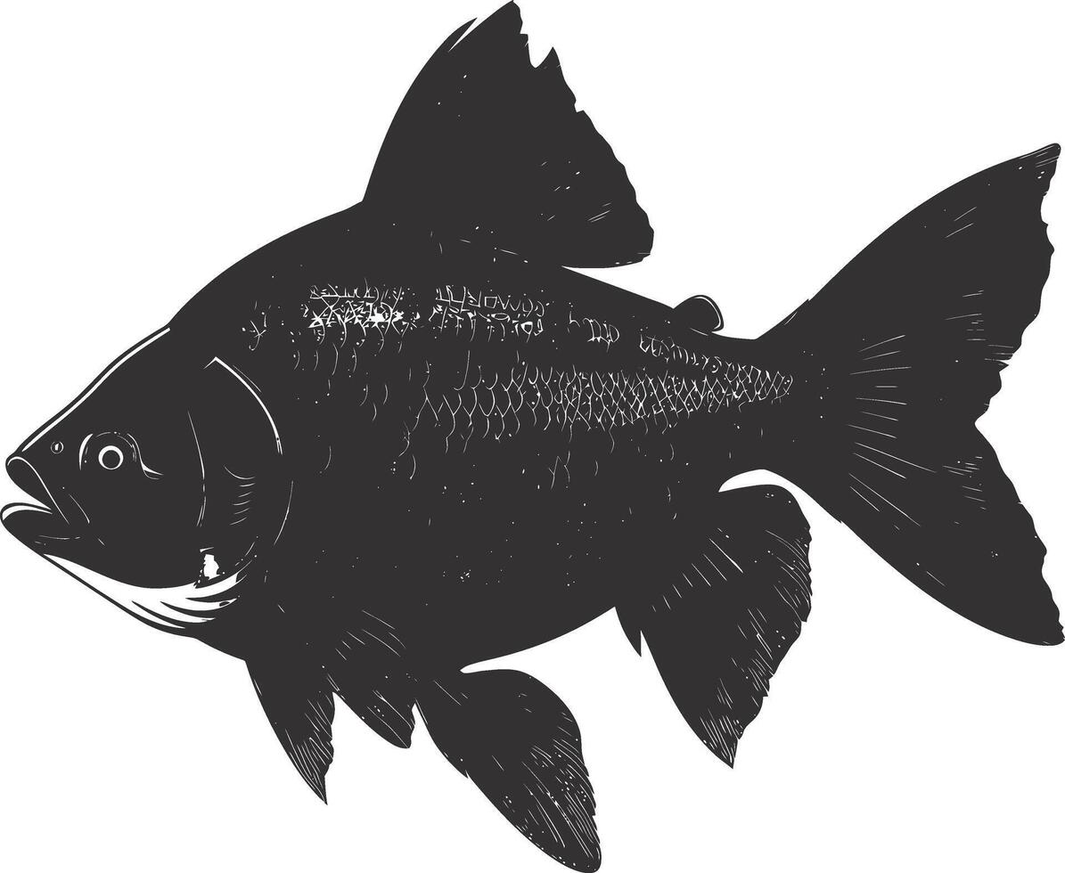 ai gegenereerd silhouet piranha vis dier zwart kleur enkel en alleen vol lichaam vector