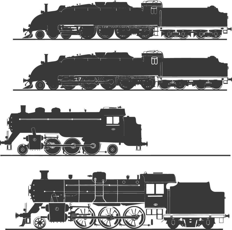 ai gegenereerd silhouet trein zwart kleur enkel en alleen vol vector