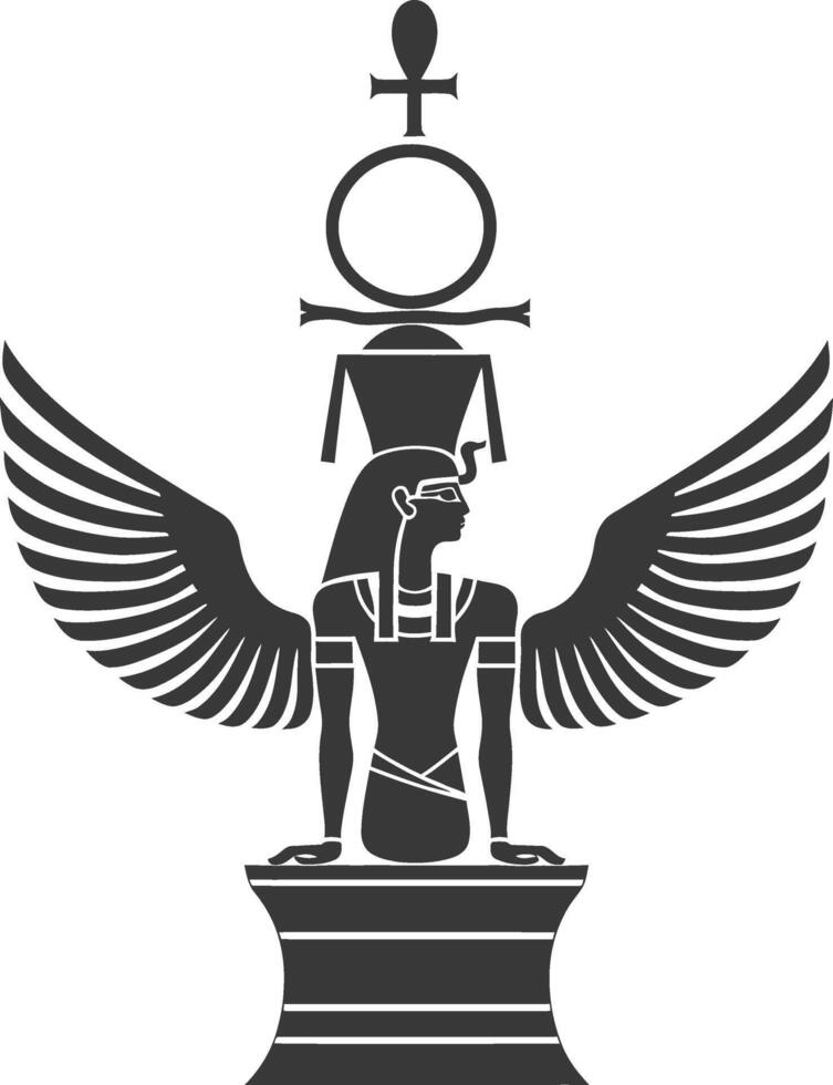 ai gegenereerd silhouet single oude Egyptische hiërogliefen symbool logo zwart kleur enkel en alleen vector