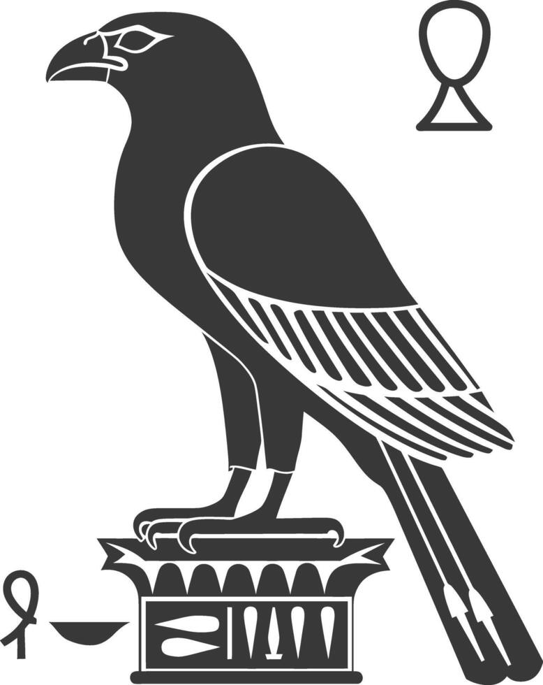 ai gegenereerd silhouet single oude Egyptische hiërogliefen symbool logo zwart kleur enkel en alleen vector