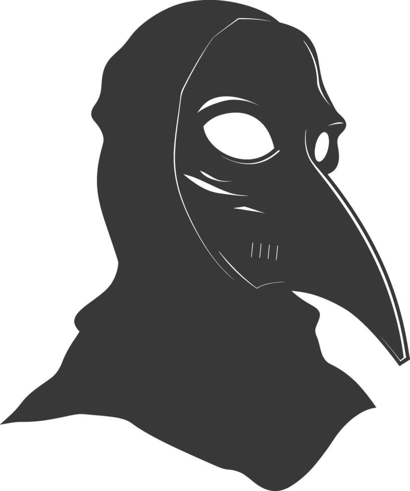 ai gegenereerd silhouet pest masker zwart kleur enkel en alleen vol vector