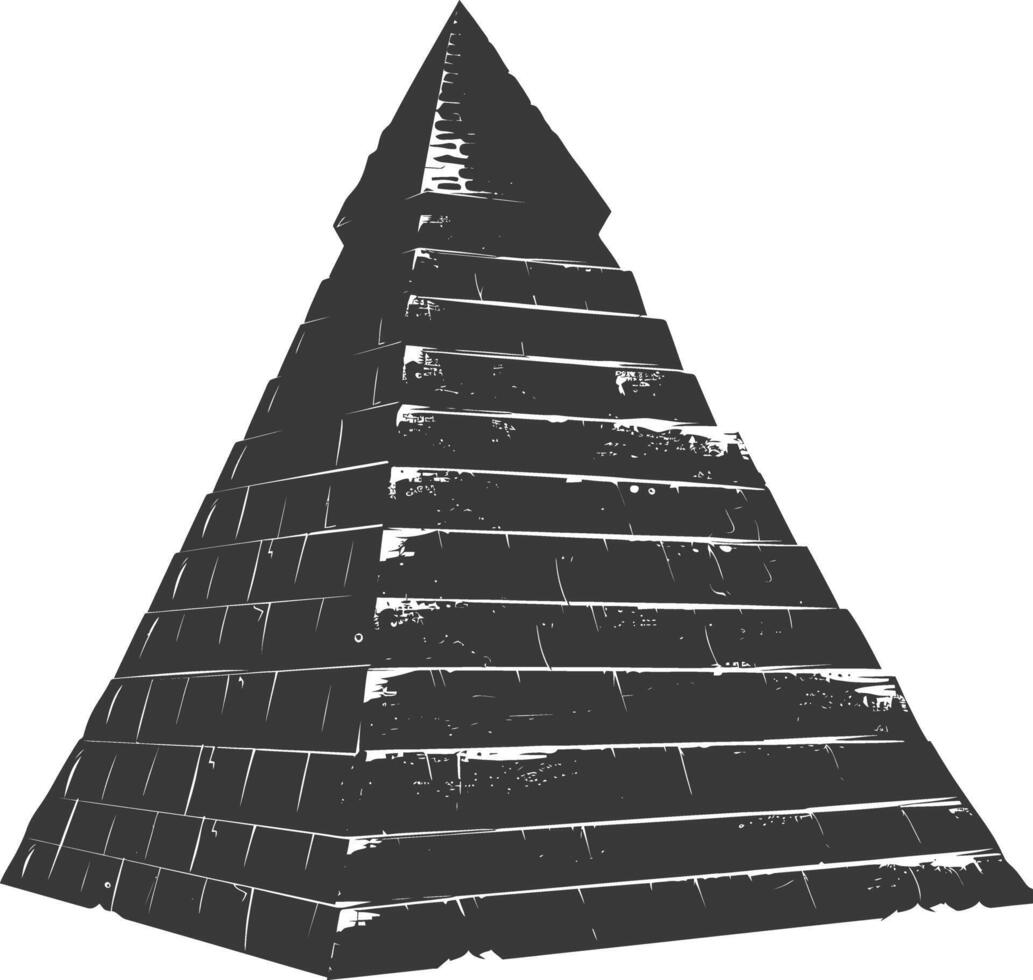 ai gegenereerd silhouet oude Egyptische piramide symbool logo zwart kleur enkel en alleen vector