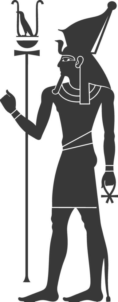 ai gegenereerd silhouet single oude Egyptische hiërogliefen symbool logo zwart kleur enkel en alleen vector