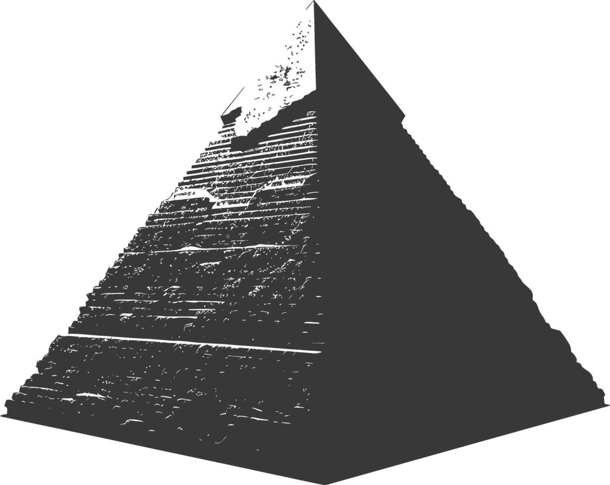 ai gegenereerd silhouet oude Egyptische piramide symbool logo zwart kleur enkel en alleen vector