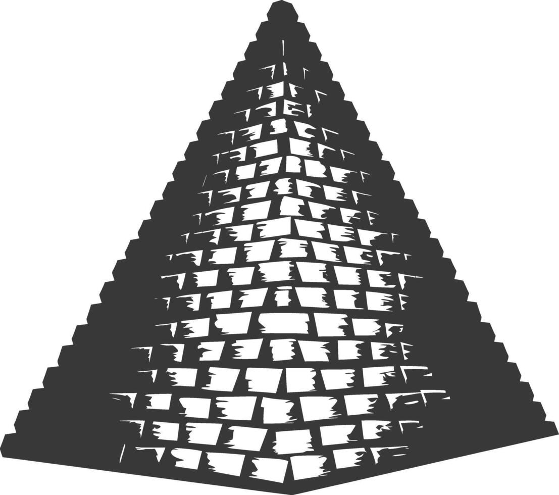 ai gegenereerd silhouet oude Egyptische piramide symbool logo zwart kleur enkel en alleen vector