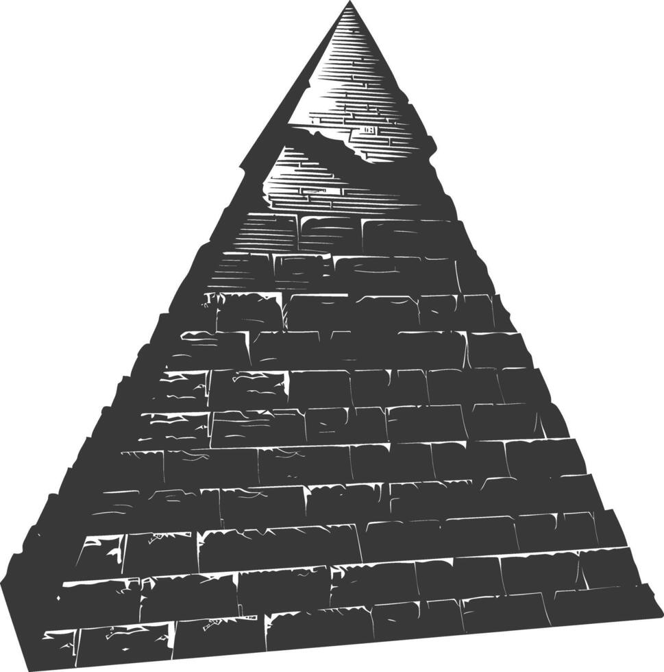 ai gegenereerd silhouet oude Egyptische piramide symbool logo zwart kleur enkel en alleen vector