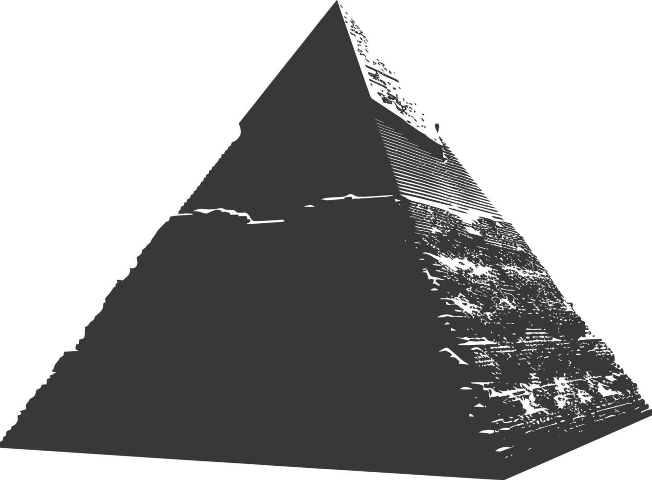 ai gegenereerd silhouet oude Egyptische piramide symbool logo zwart kleur enkel en alleen vector