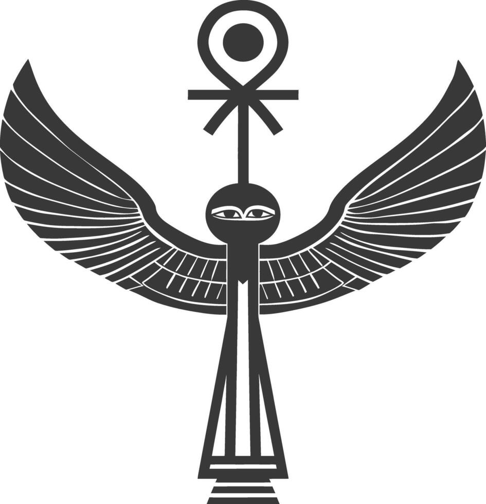 ai gegenereerd silhouet single oude Egyptische hiërogliefen symbool logo zwart kleur enkel en alleen vector