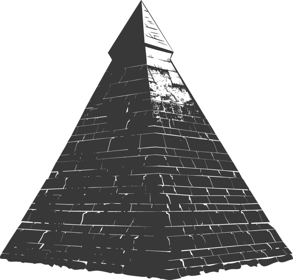 ai gegenereerd silhouet oude Egyptische piramide symbool logo zwart kleur enkel en alleen vector