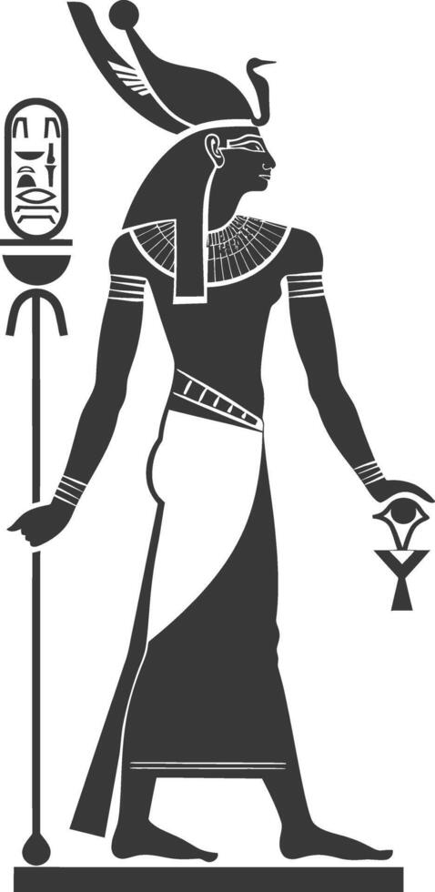 ai gegenereerd silhouet single oude Egyptische hiërogliefen symbool logo zwart kleur enkel en alleen vector