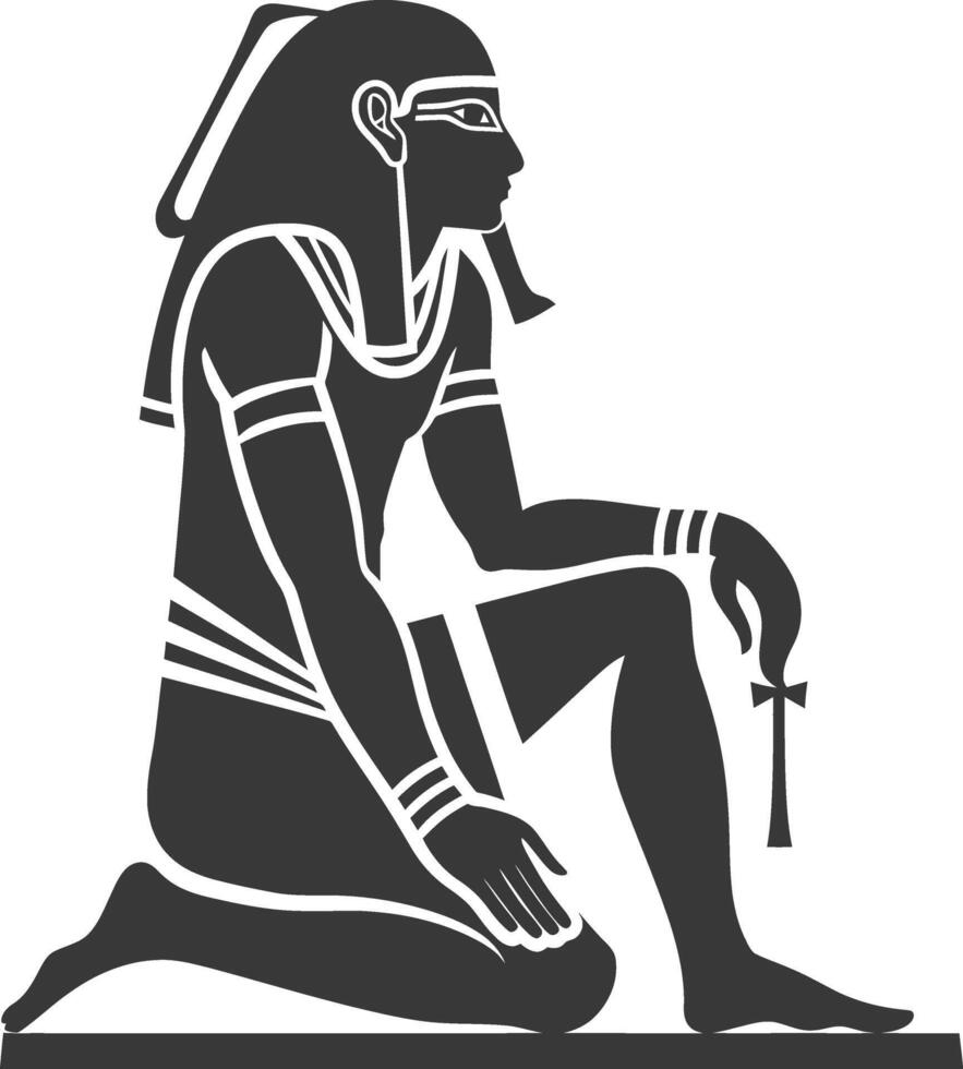 ai gegenereerd silhouet single oude Egyptische hiërogliefen symbool logo zwart kleur enkel en alleen vector