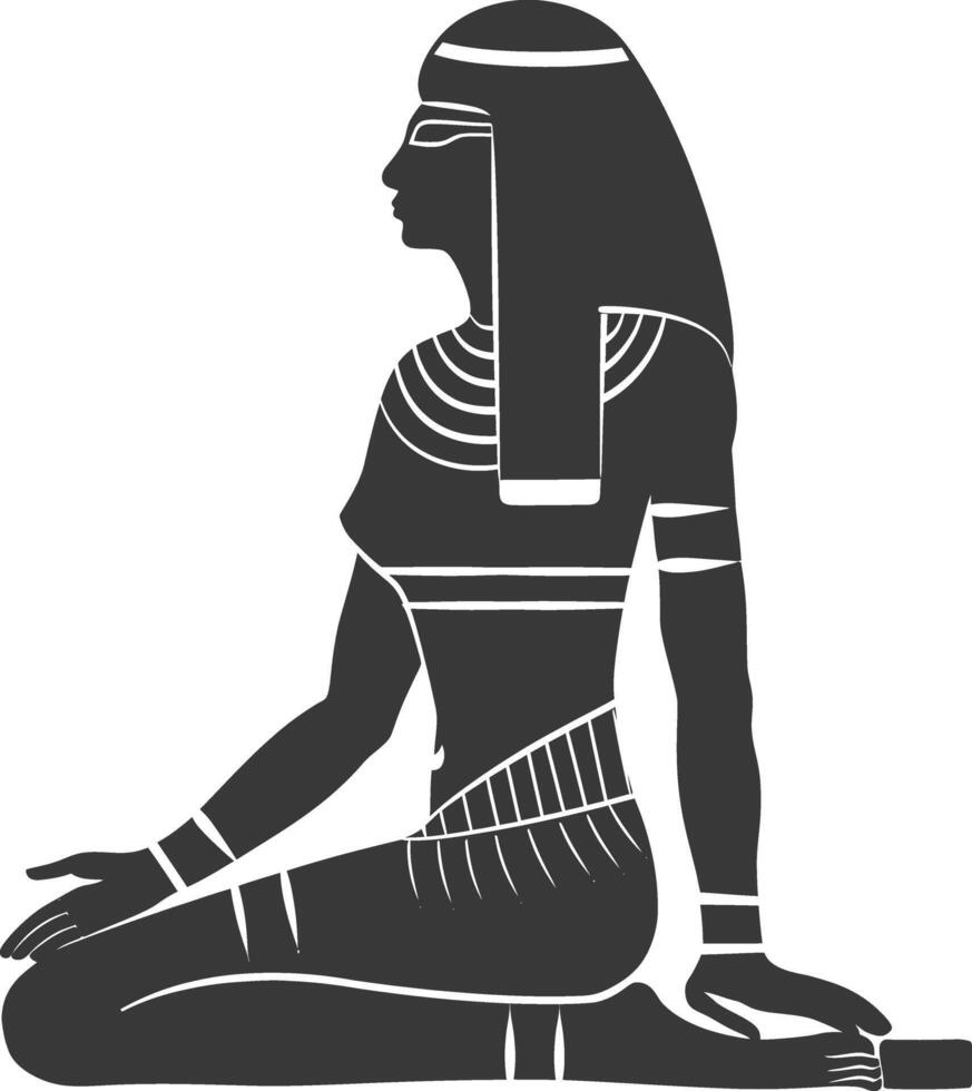 ai gegenereerd silhouet single oude Egyptische hiërogliefen symbool logo zwart kleur enkel en alleen vector