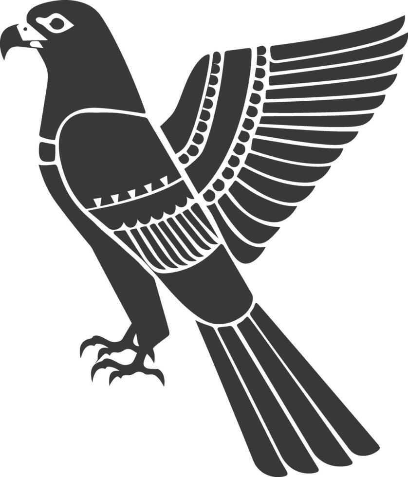 ai gegenereerd silhouet single oude Egyptische hiërogliefen symbool logo zwart kleur enkel en alleen vector