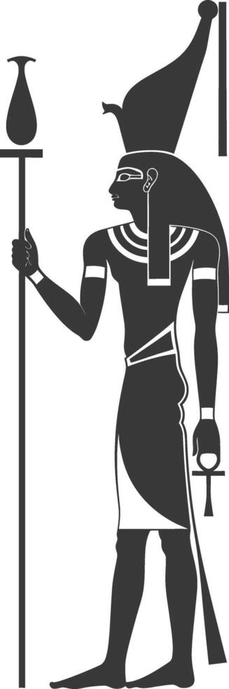 ai gegenereerd silhouet single oude Egyptische hiërogliefen symbool logo zwart kleur enkel en alleen vector