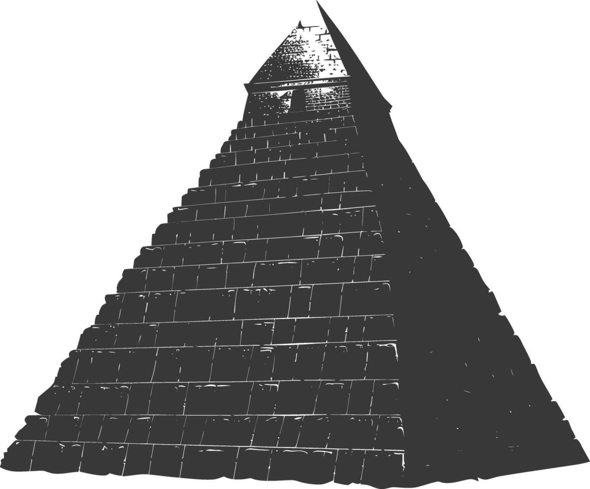 ai gegenereerd silhouet oude Egyptische piramide symbool logo zwart kleur enkel en alleen vector